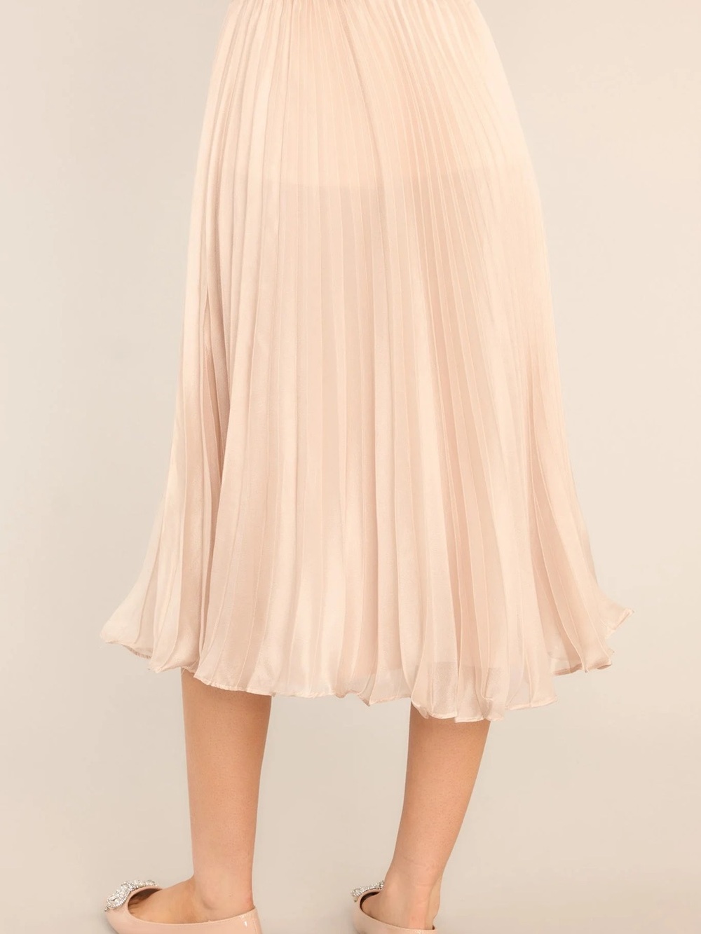 Pleated Midi Skirt - Blush